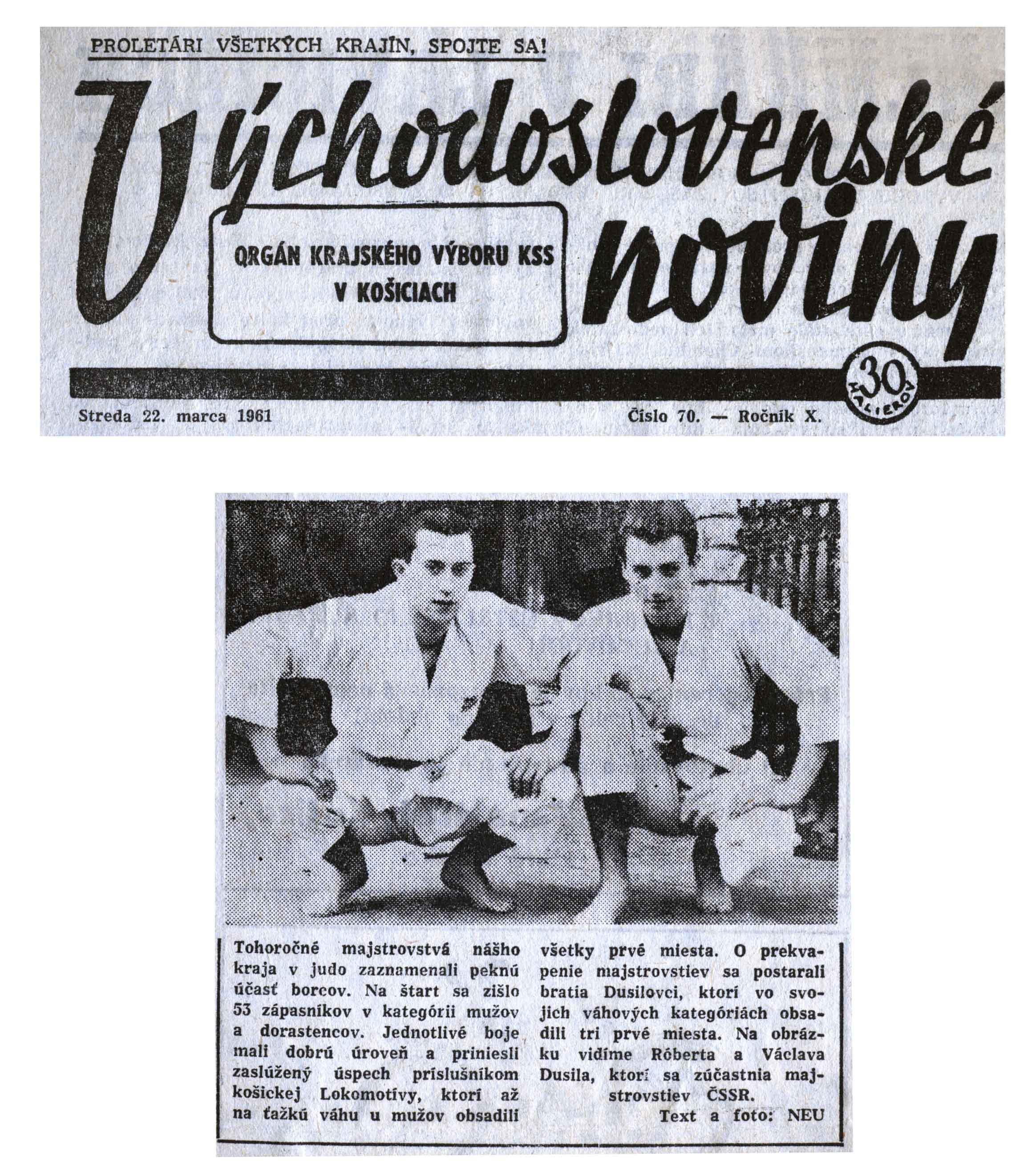Article - Tohoročně majstrovstvá nášho kraja v Judo